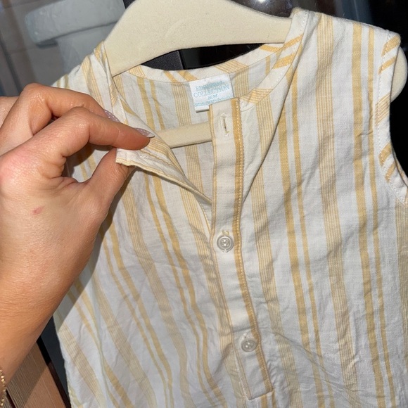 Edgehill Collection romper Baby Boy Sleeveless Stripped Shortall bubble onesie - Picture 4 of 6